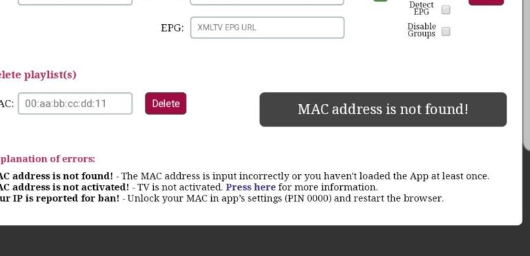 L'adresse MAC est introuvable